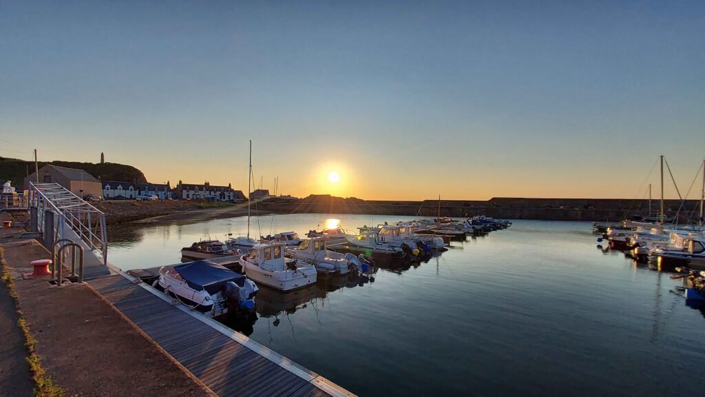 Sunset over the harbour.