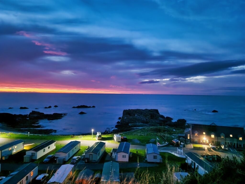 Sunset over the Findochty coastline.
