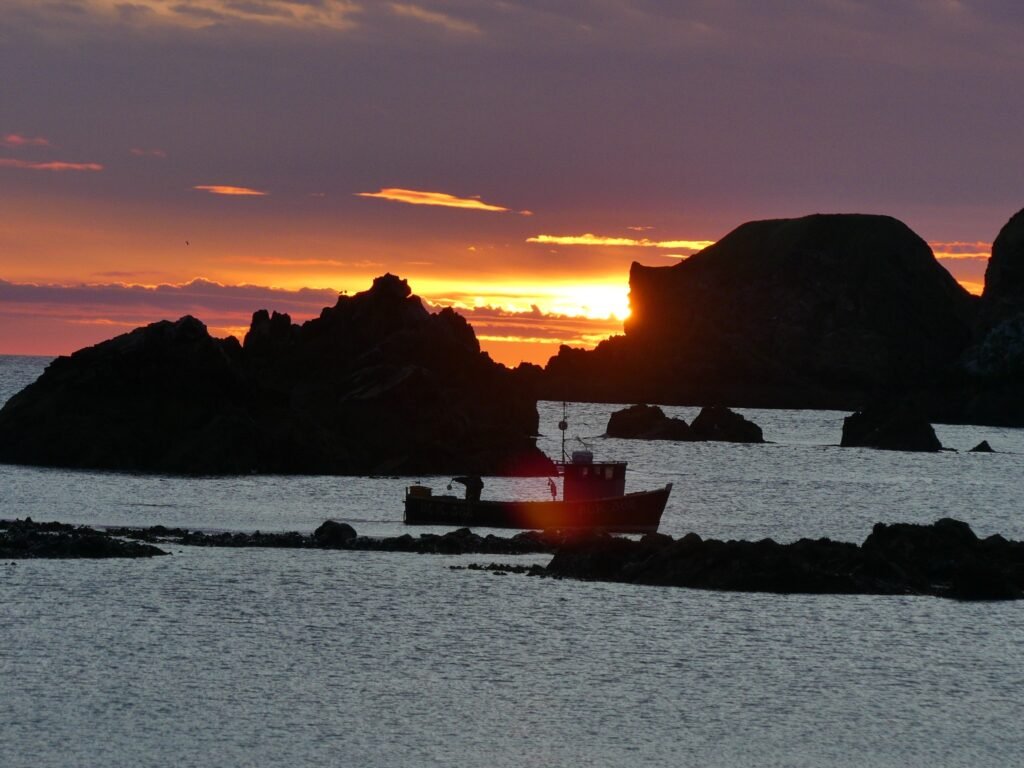 Sunset just offshore from Findochty.